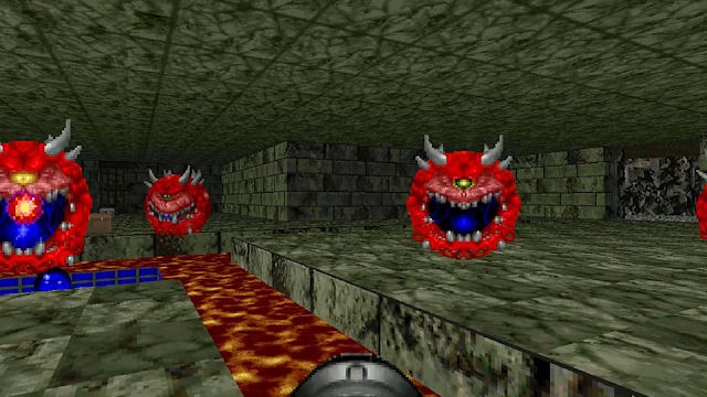 Doom, 1993 год. Разница высот, освещение и сетевая игра подготовили многое из того, что затем развивали Quake и Quake II. Официальная иллюстрация Bethesda.