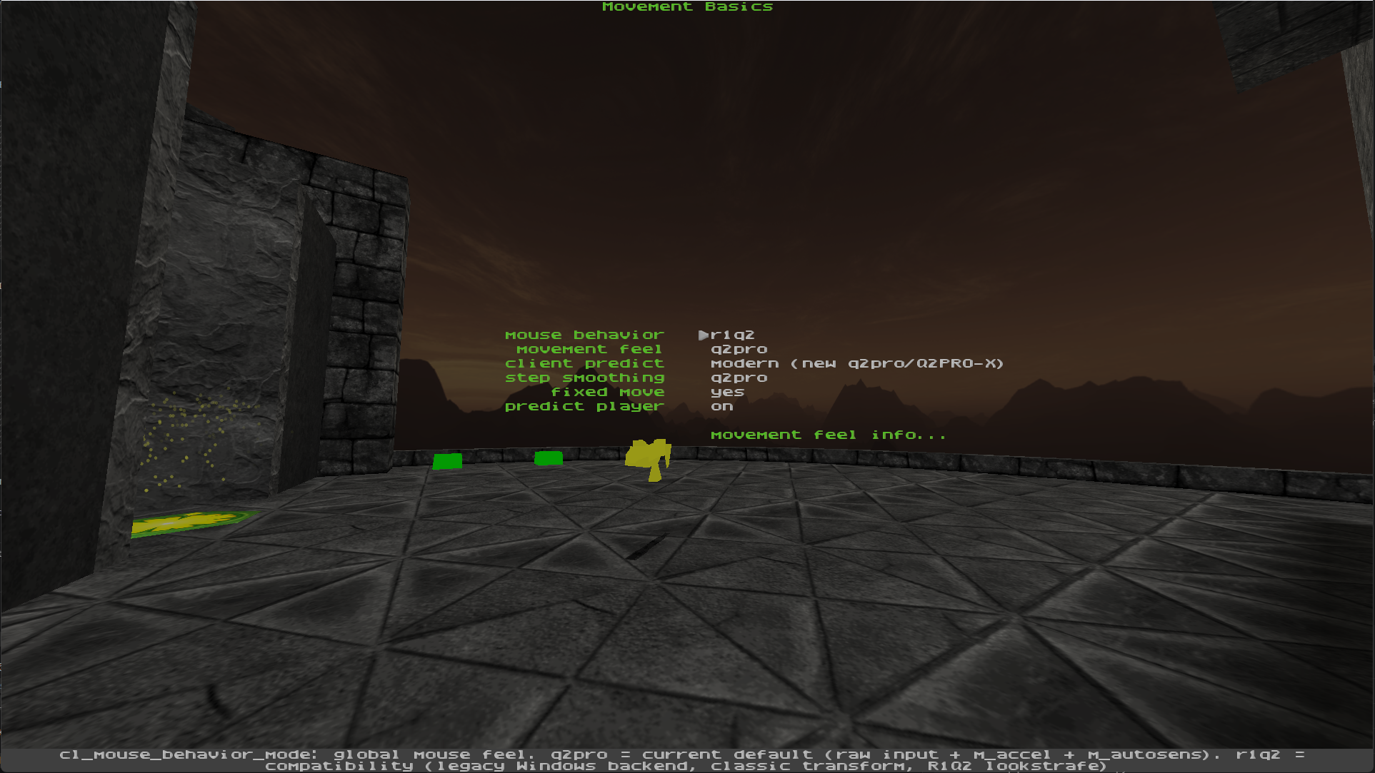 Меню mouse behavior