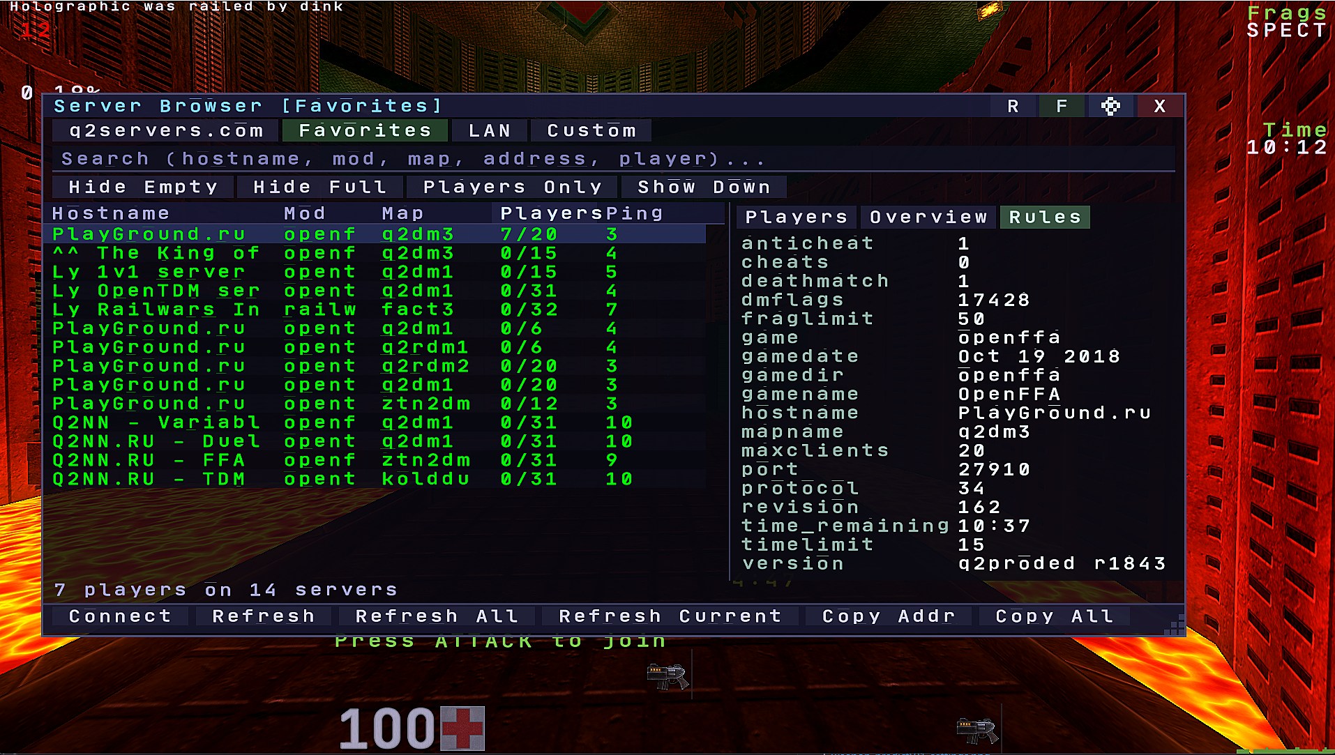 Server browser