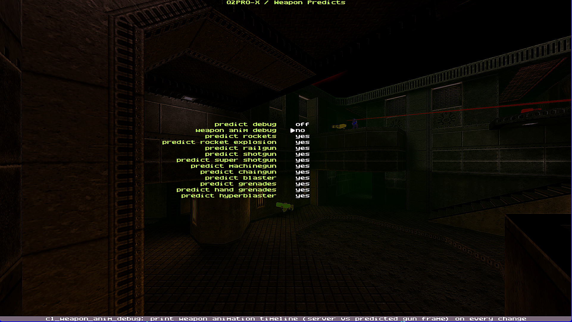 Меню предсказания оружия